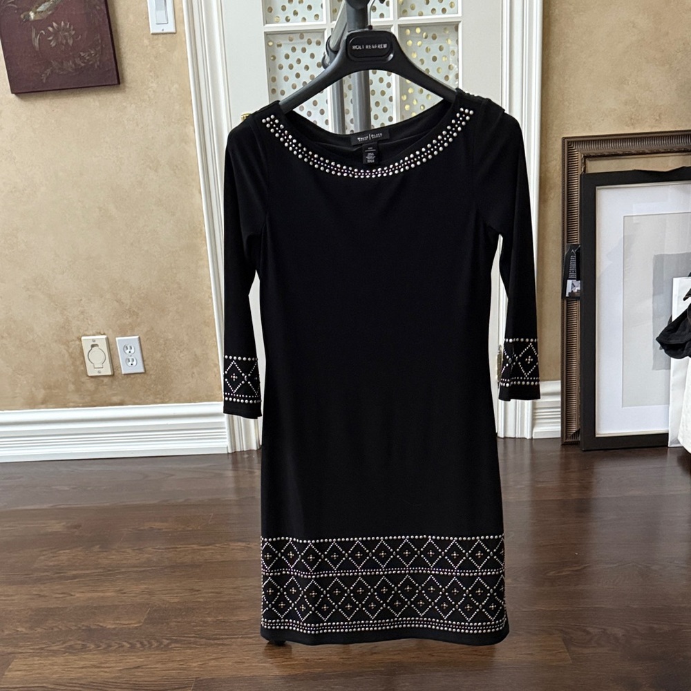 Elegant Black Dress with Silver Accents